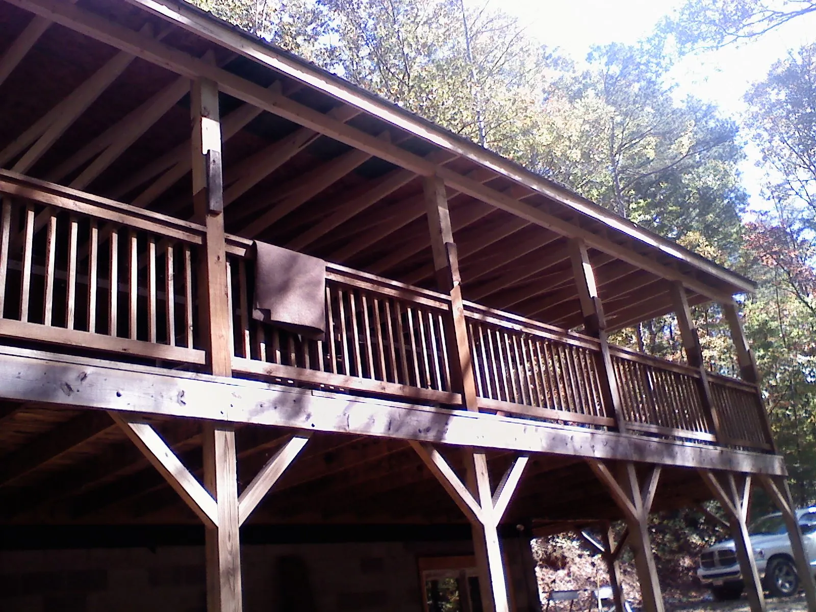 Timber framing under a new elevated porch and deck — Roof Leak Repair in Englewood Cliffs by Roofing Brothers